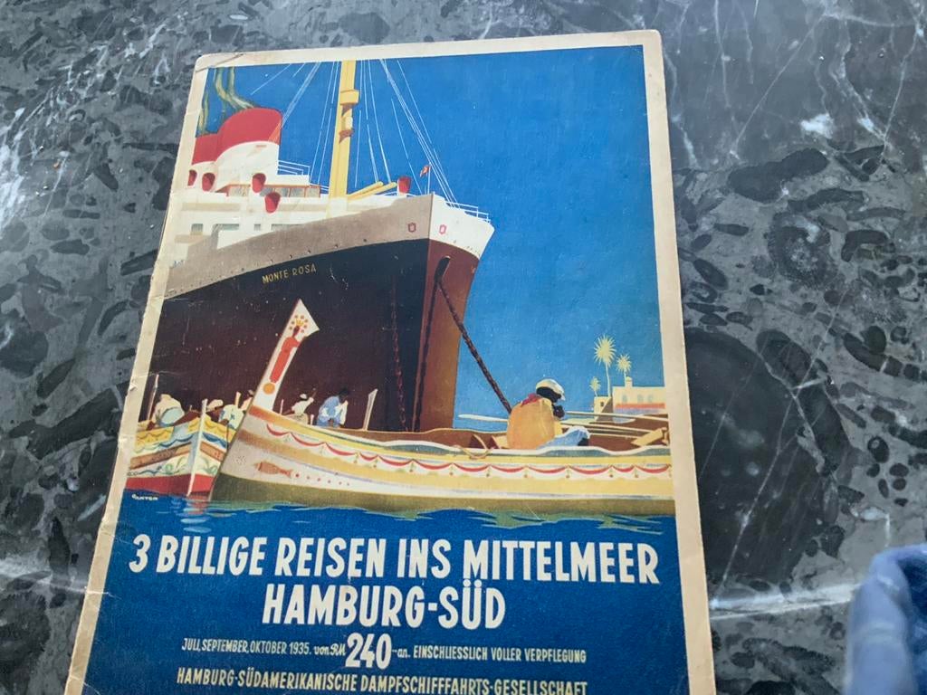 Reisgids Duits Cruises Middellandse Zee 1935 - Hamburg-Süd, Europa, Ophalen of Verzenden, Reisgids of -boek, Gelezen
