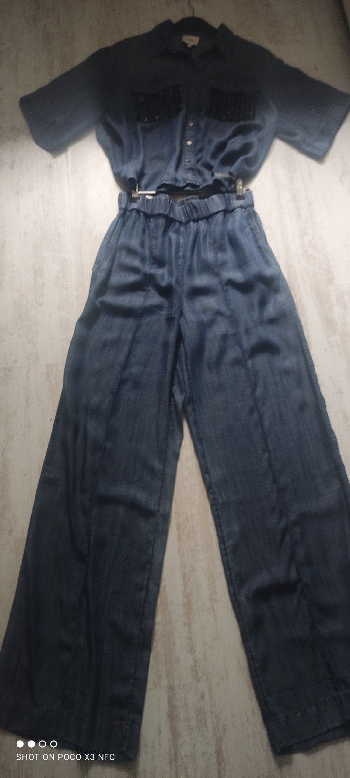 soepel vallend denim pak NIEUW van Shoeby Maat M en S broek, Kostuum of Pak, Blauw, Nieuw, Ophalen of Verzenden