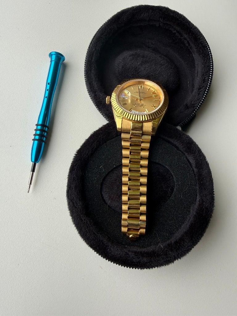 SeikoMod Day-Date Gold (zo goed als nieuw)  - Volledige set, Ophalen, Staal, Polshorloge, Zo goed als nieuw