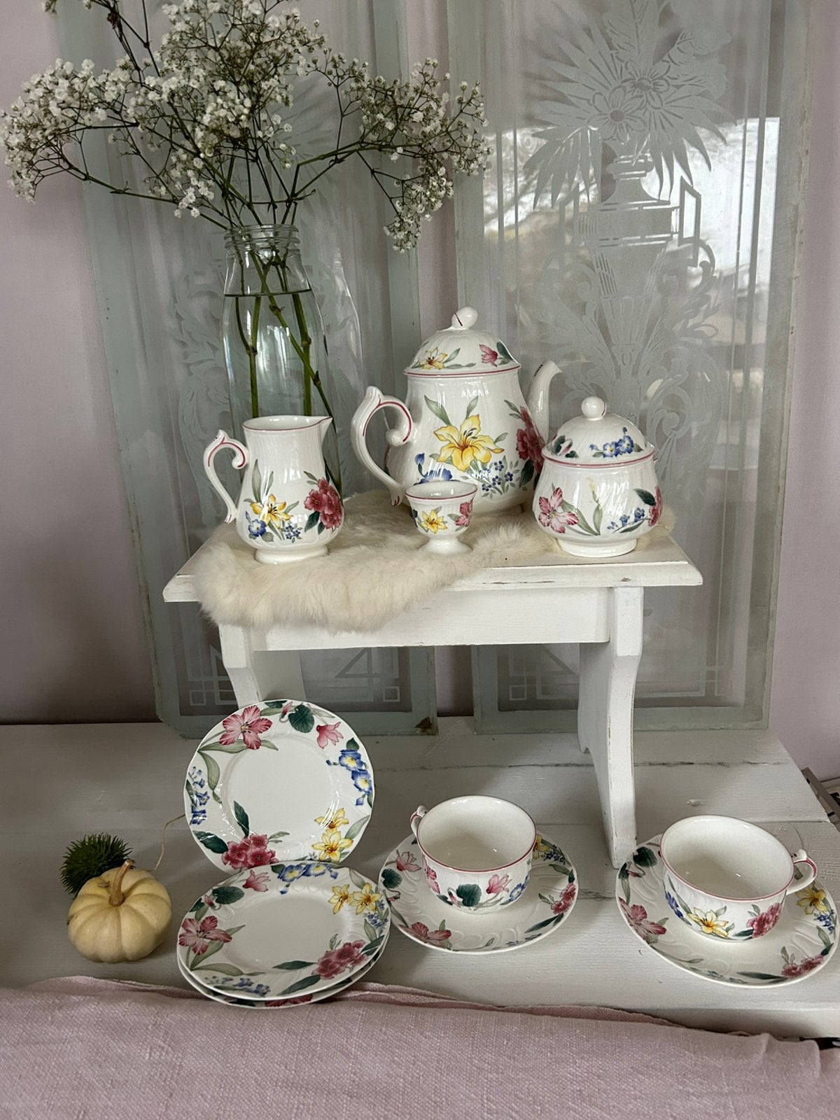 Villeroy&Boch Flora Bella servies set, Ophalen, Zo goed als nieuw, Porselein, Compleet servies