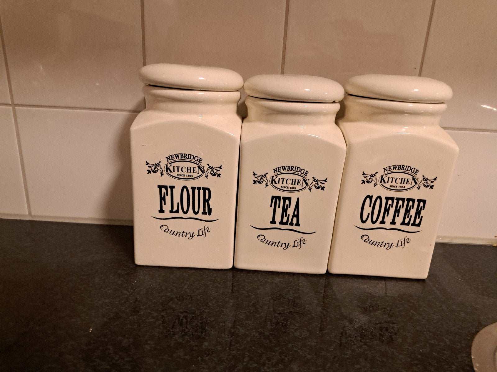 flour tea coffee potten, Ophalen of Verzenden, Nieuw, Overige materialen, Pot, Bus of Blik