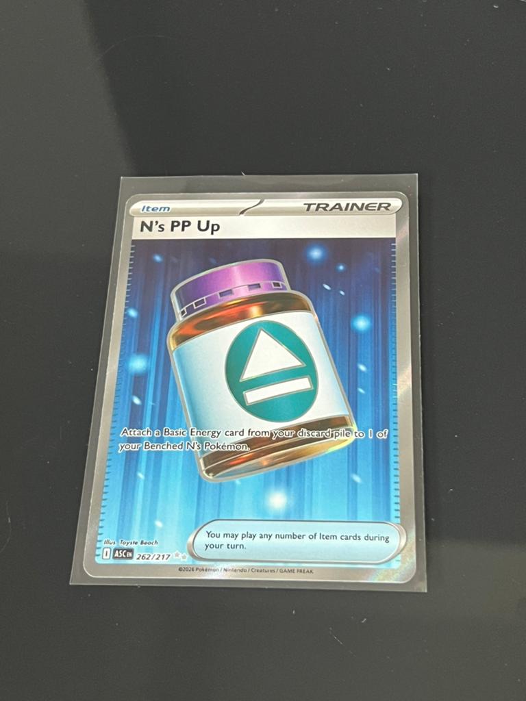Pokémon - N's PP Up - Ascended Heroes, Ophalen of Verzenden, Zo goed als nieuw, Losse kaart
