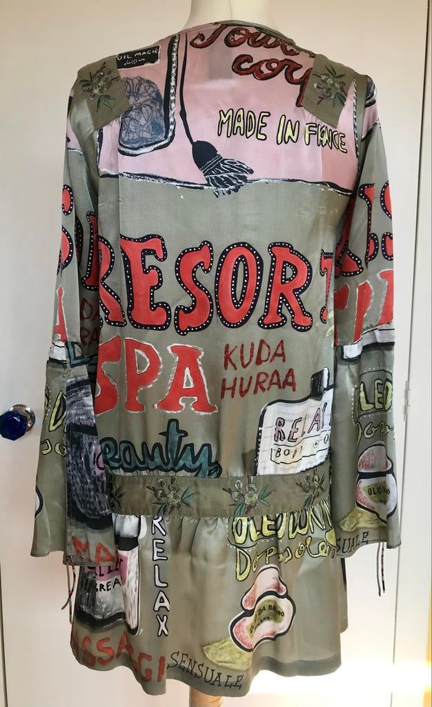 Custo Barcelona Zijden Blouse/Tuniek Olijfgroen. Maat 38, Ophalen of Verzenden, Zo goed als nieuw, Maat 38/40 (M), Groen