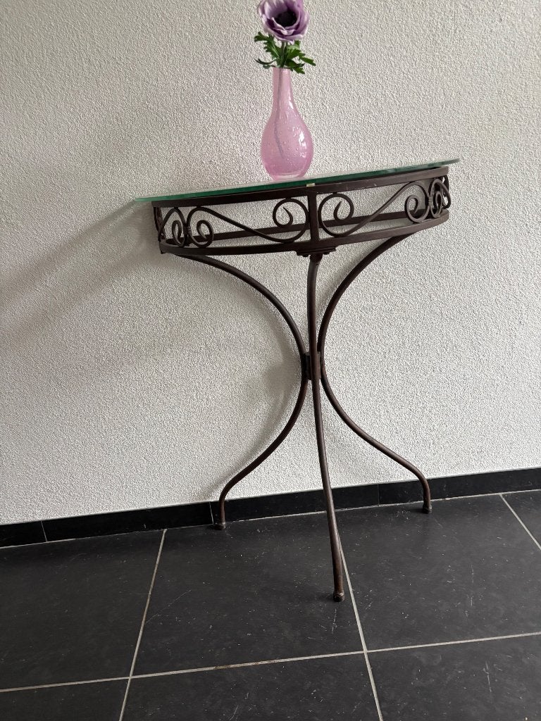 Side tafel plus spiegel, Huis en Inrichting, Tafels | Sidetables, Ophalen, 25 tot 50 cm, Rechthoekig, Metaal