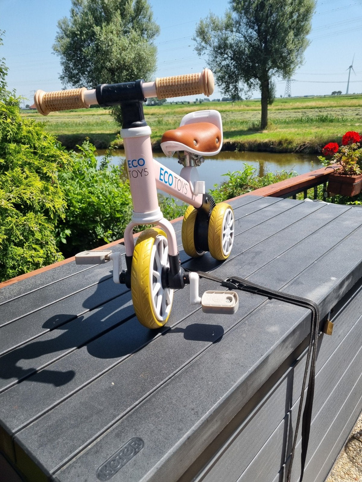 ECO TOYS 2-in-1 loopfiets/driewieler - Roze, Terugtraprem, Ophalen of Verzenden, ECO TOYS, Minder dan 16 inch