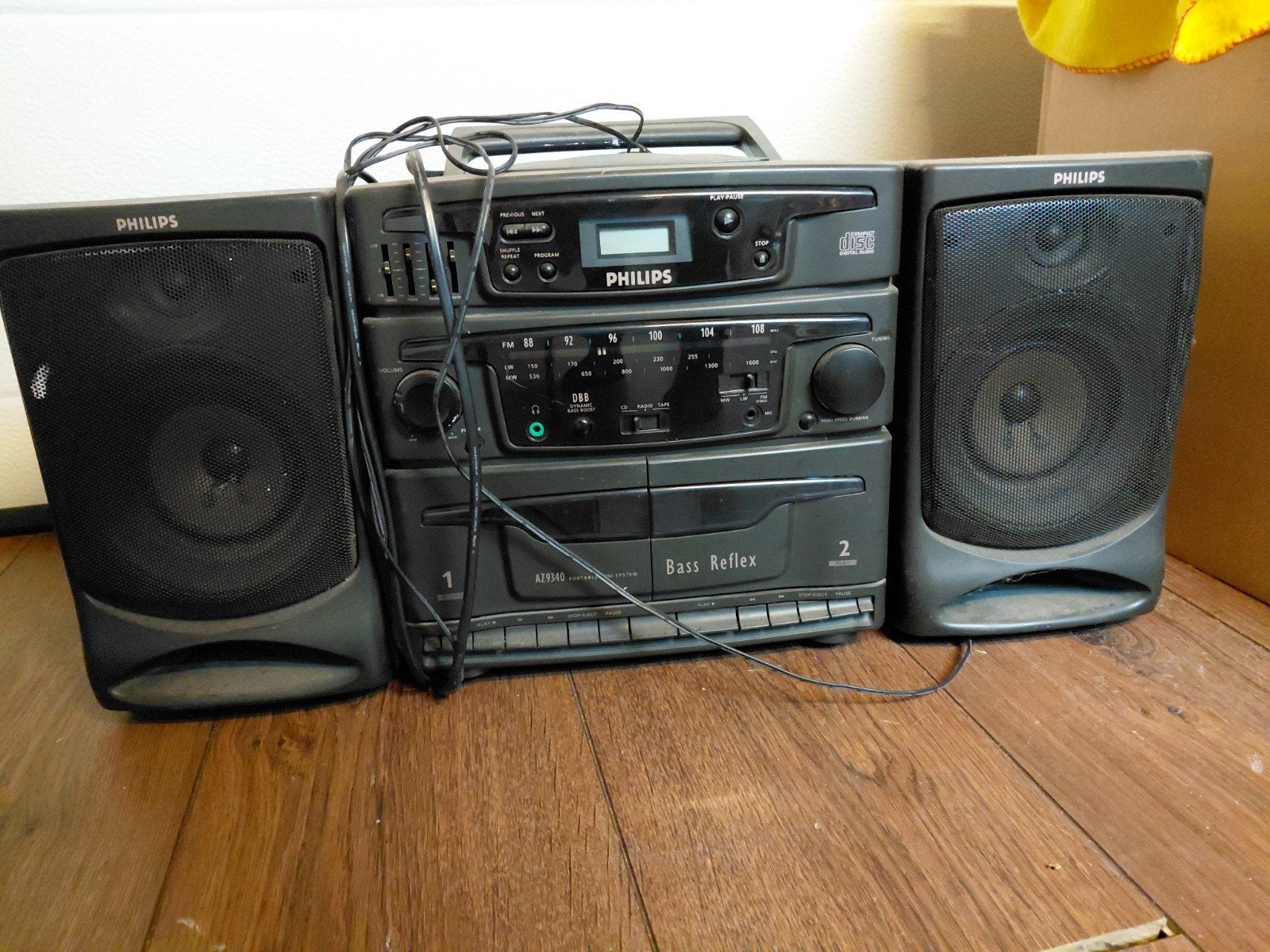 Philips AZ9340 draagbaar stereosysteem met cd-speler, dubbel, Ophalen of Verzenden, Cd-speler, Philips, Draagbaar