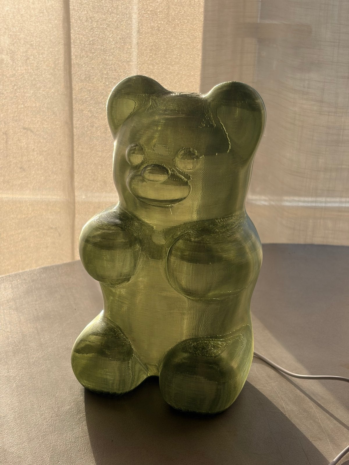 3D-geprinte Gummy Bear / Teddybeer lamp - groen, Groen, Verzenden, Nieuw, Kunststof