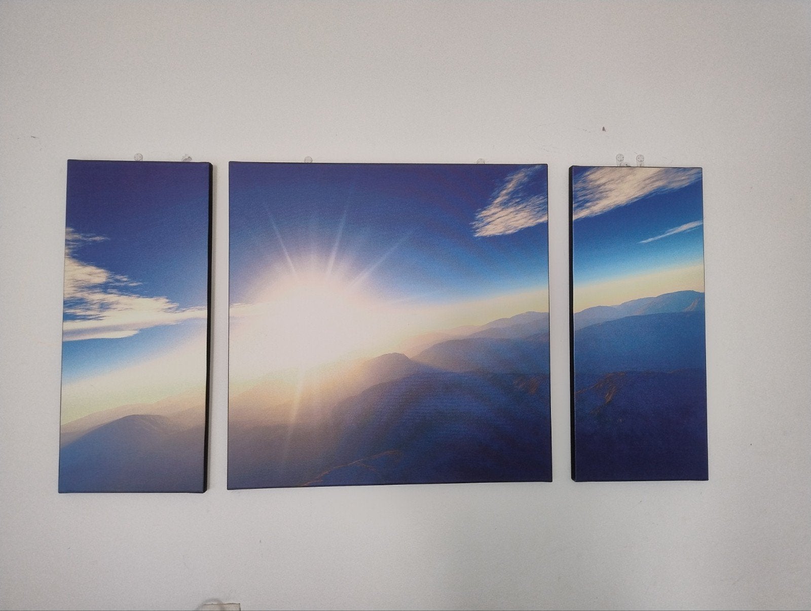 Mooi helder schilderij - Berglandschap met zonsopgang, Ophalen of Verzenden