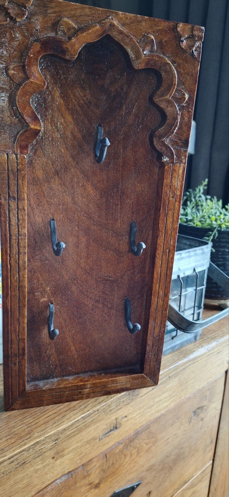 Sleutelrekje hout,oosters,sierlijke hoeken,, Hout, Nieuw, Ophalen of Verzenden, Oosters