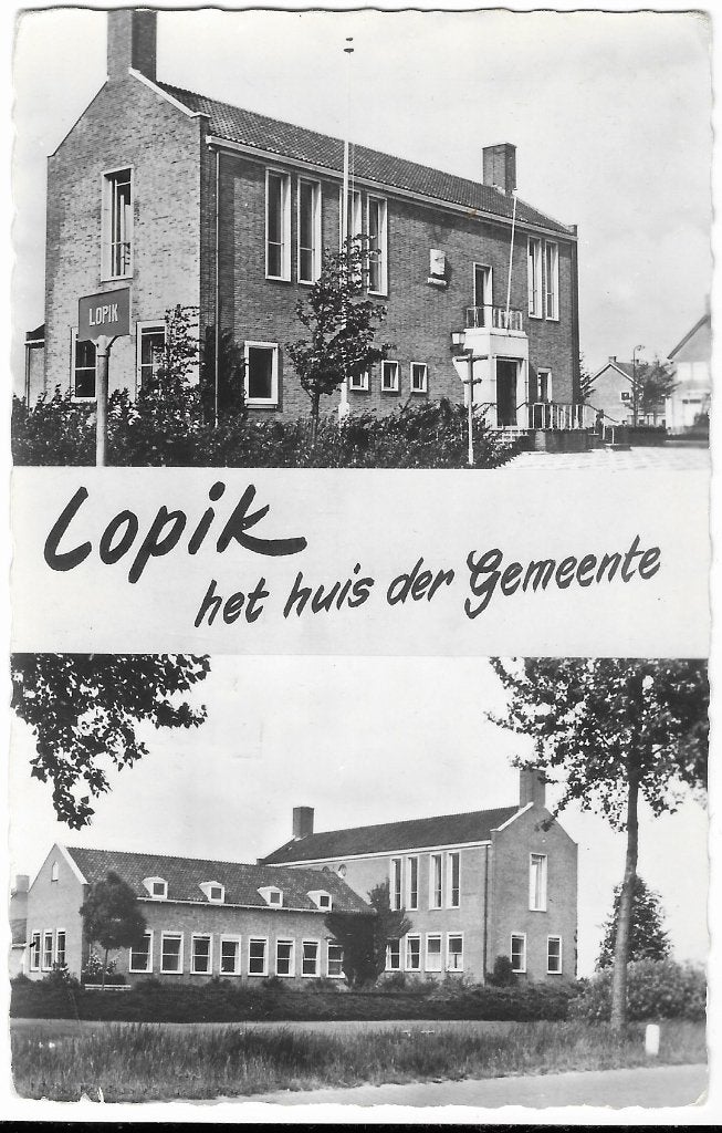 Lopik, Gemeentehuis, plaatsnaambord, Verzenden, 1960 tot 1980, Gelopen, Utrecht