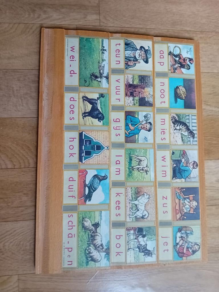 Vintage Houten Letter- en Woordenbord voor Kinderen, Ophalen