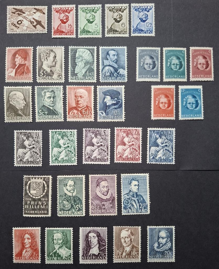 Nederland postzegels ongebruikt oa nvph 274 -277 pr.ex., Postzegels en Munten, Postzegels | Nederland, Verzenden, T/m 1940, Postfris