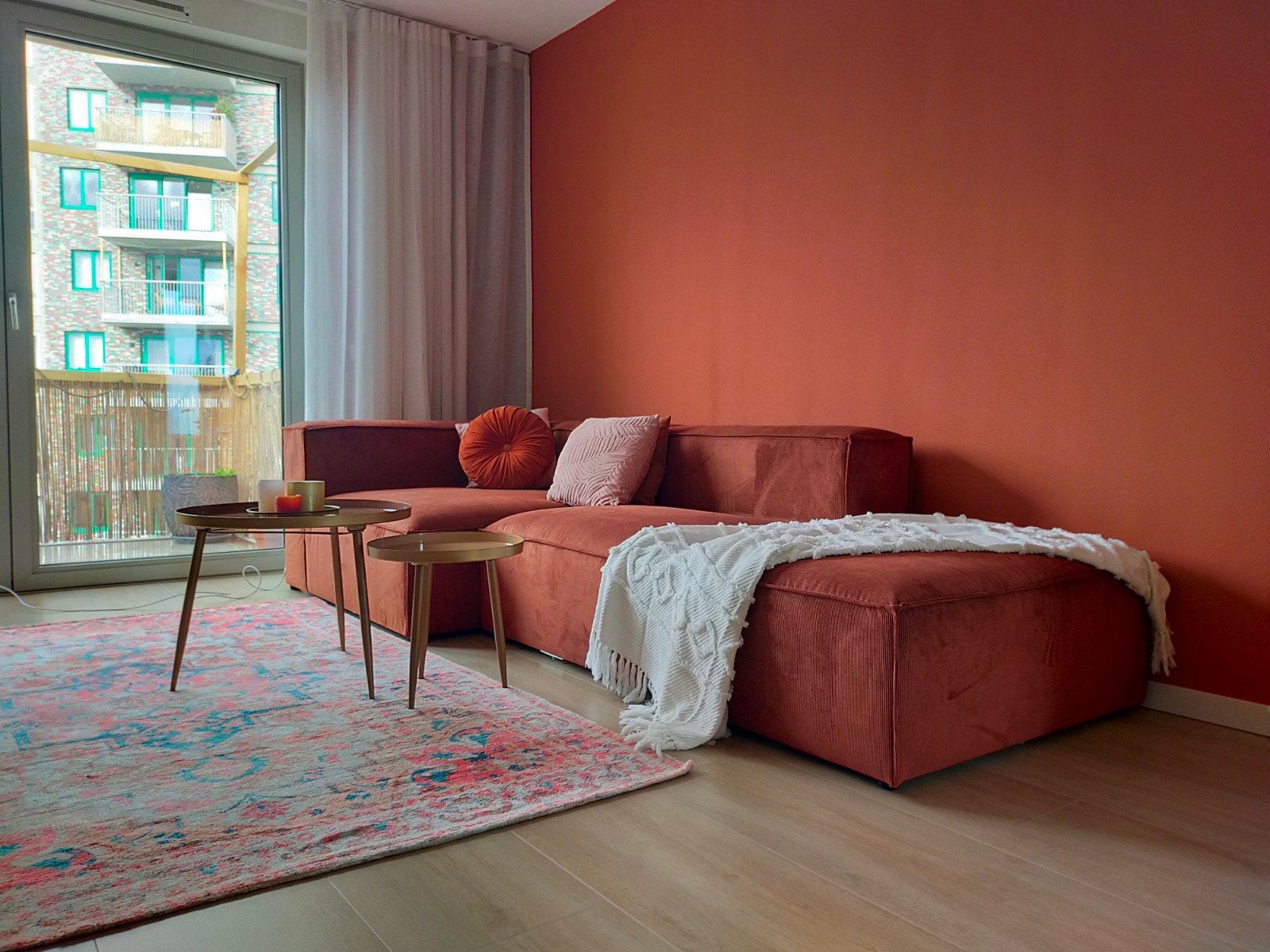 Hoekbank Terracotta, Ophalen, 250 tot 300 cm, 100 tot 125 cm, Modern, Trendy, Comfortabel