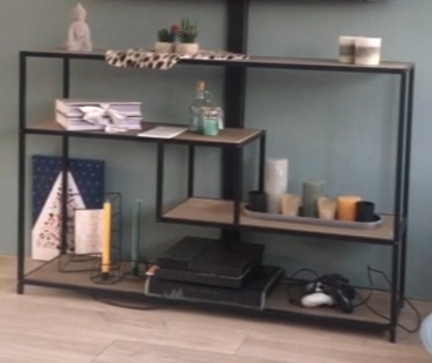 Industriele vakkenkast, Huis en Inrichting, Kasten | Wandmeubels, Ophalen, Zo goed als nieuw, Minder dan 150 cm, 150 tot 200 cm