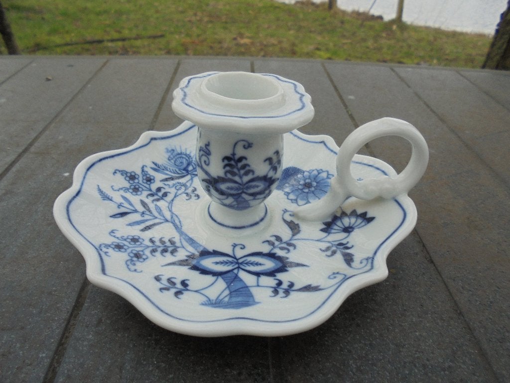 Wit porseleine Blaker met blauw bloem decor Blue Danube, Antiek en Kunst, Ophalen of Verzenden