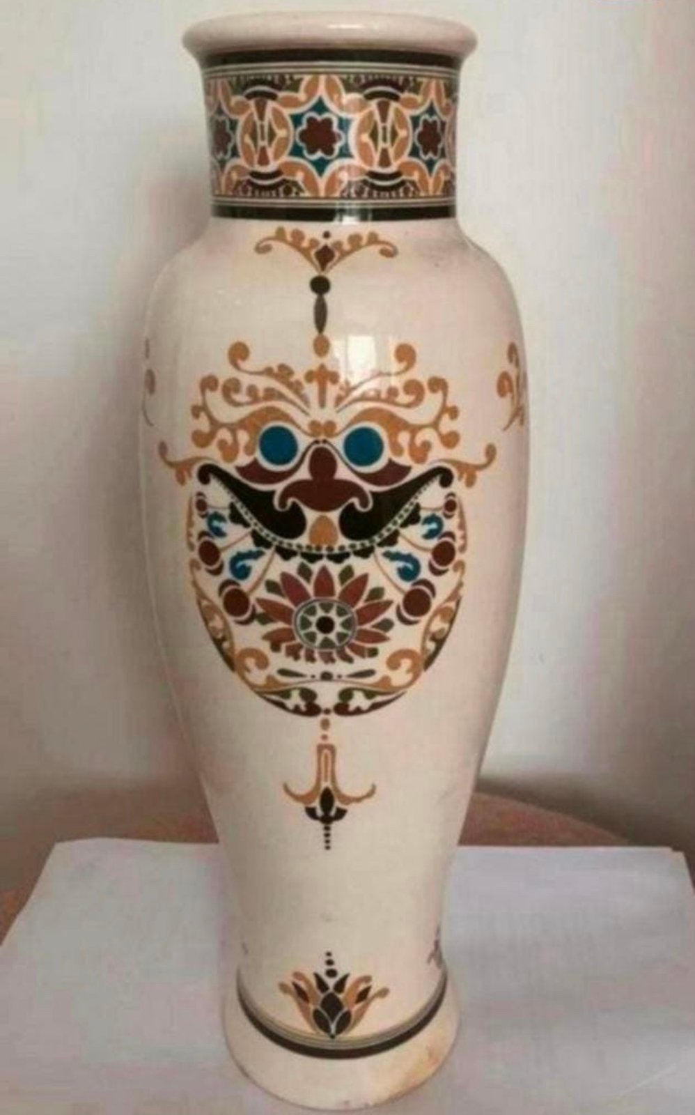 Vaas Amphora Boro boedoer zeldzame Art Nouveau plateel vaas., Ophalen of Verzenden