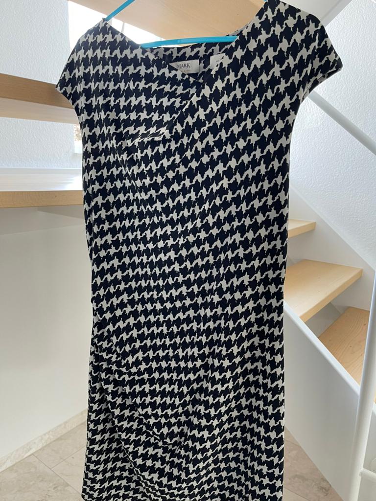 Mark jurk met schuine halslijn, maat 40, kleur zwart/wit, Kleding | Dames, Jurken, Maat 38/40 (M), Verzenden, Zwart, Knielengte