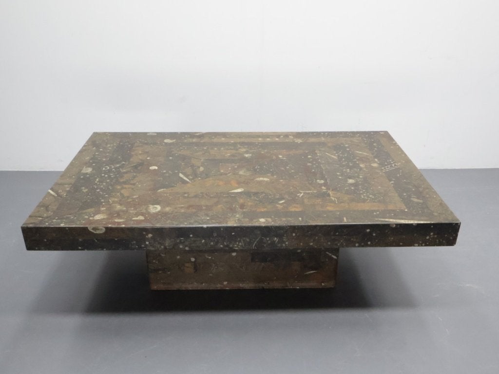Vintage salontafel Laauser | Natuursteen | Sahara fossiel, Ophalen, Overige materialen, Gebruikt, 100 tot 150 cm