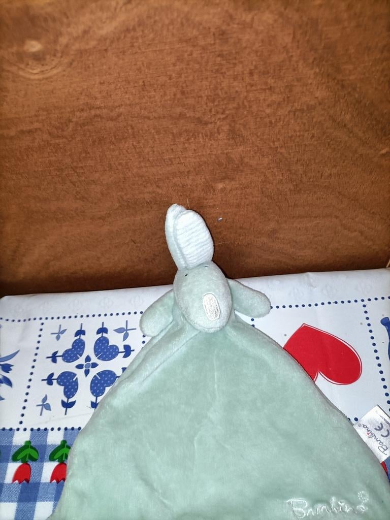 Bambino groen konijn knuffeldoekje, Ophalen of Verzenden, Zo goed als nieuw, Konijn