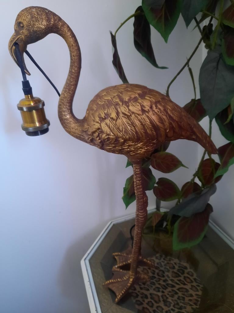 GROTE FLAMINGO TAFELLAMP, Huis en Inrichting, Ophalen, Minder dan 50 cm