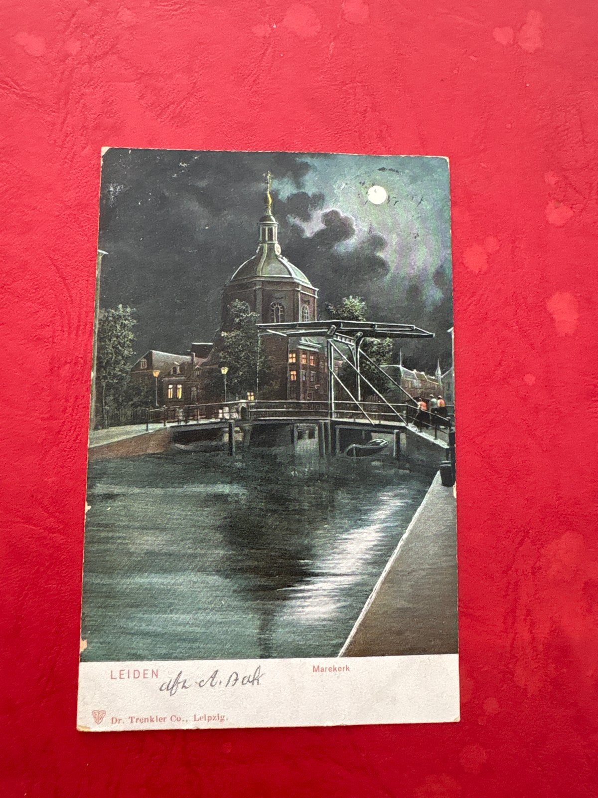 Oude Ansichtkaart Leiden Marekerk - Dr. Trunkler Co., Leipzi, Ophalen of Verzenden, Voor 1920, Gelopen, Zuid-Holland
