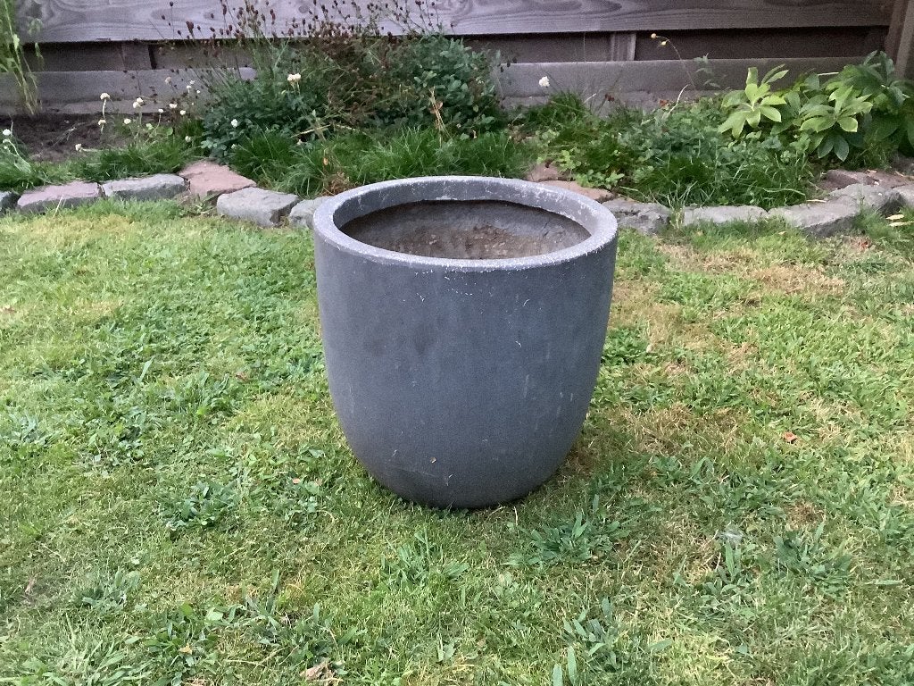 Bloempot 35cm grijs buiten 3 stuks, Tuin en Terras, Bloempotten, Overige materialen, Gebruikt, Rond, Minder dan 40 cm