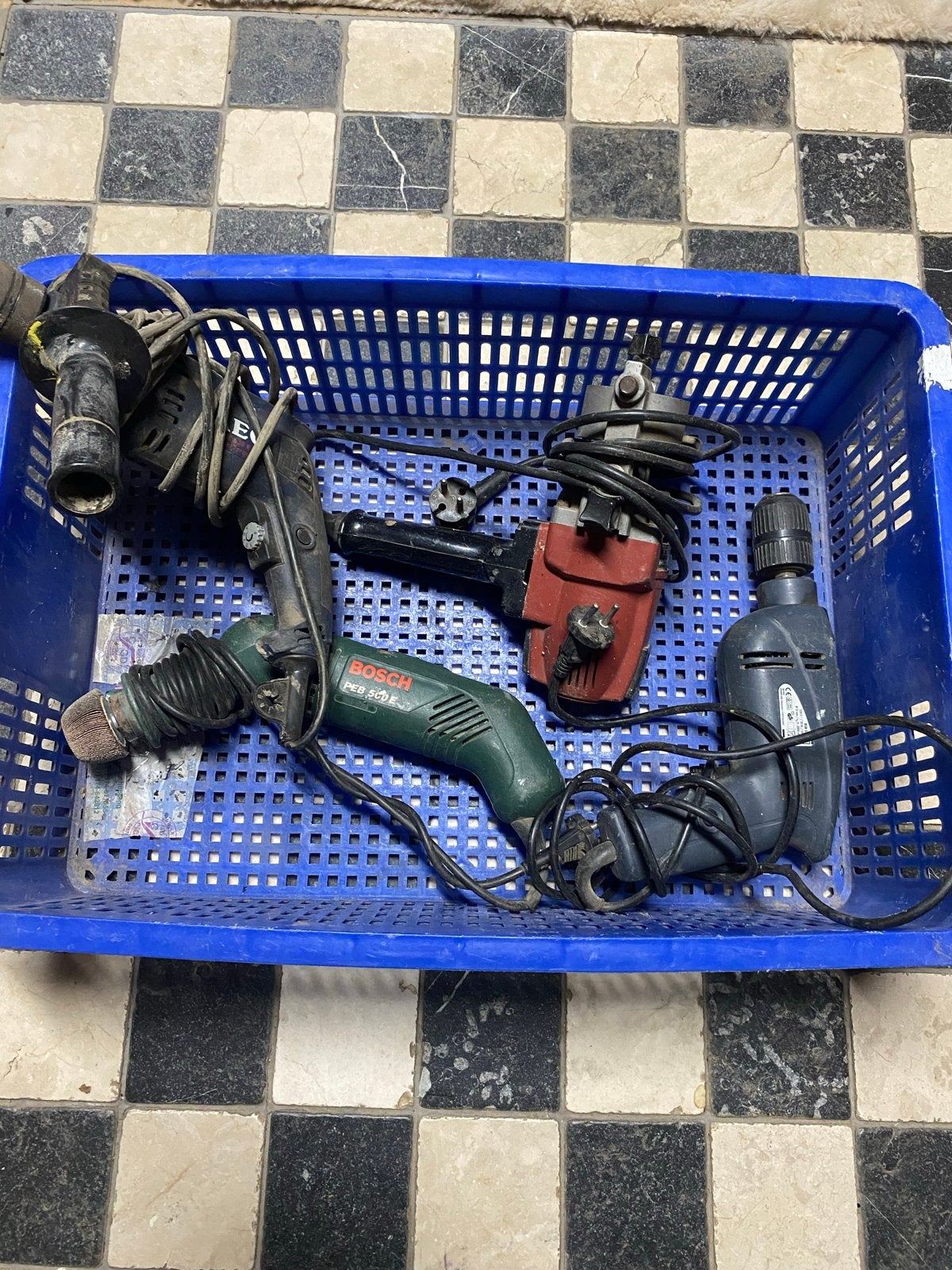 boormachines bovenfrees en schuurmachine, Variabele snelheid, Ophalen, Boormachine, Gebruikt