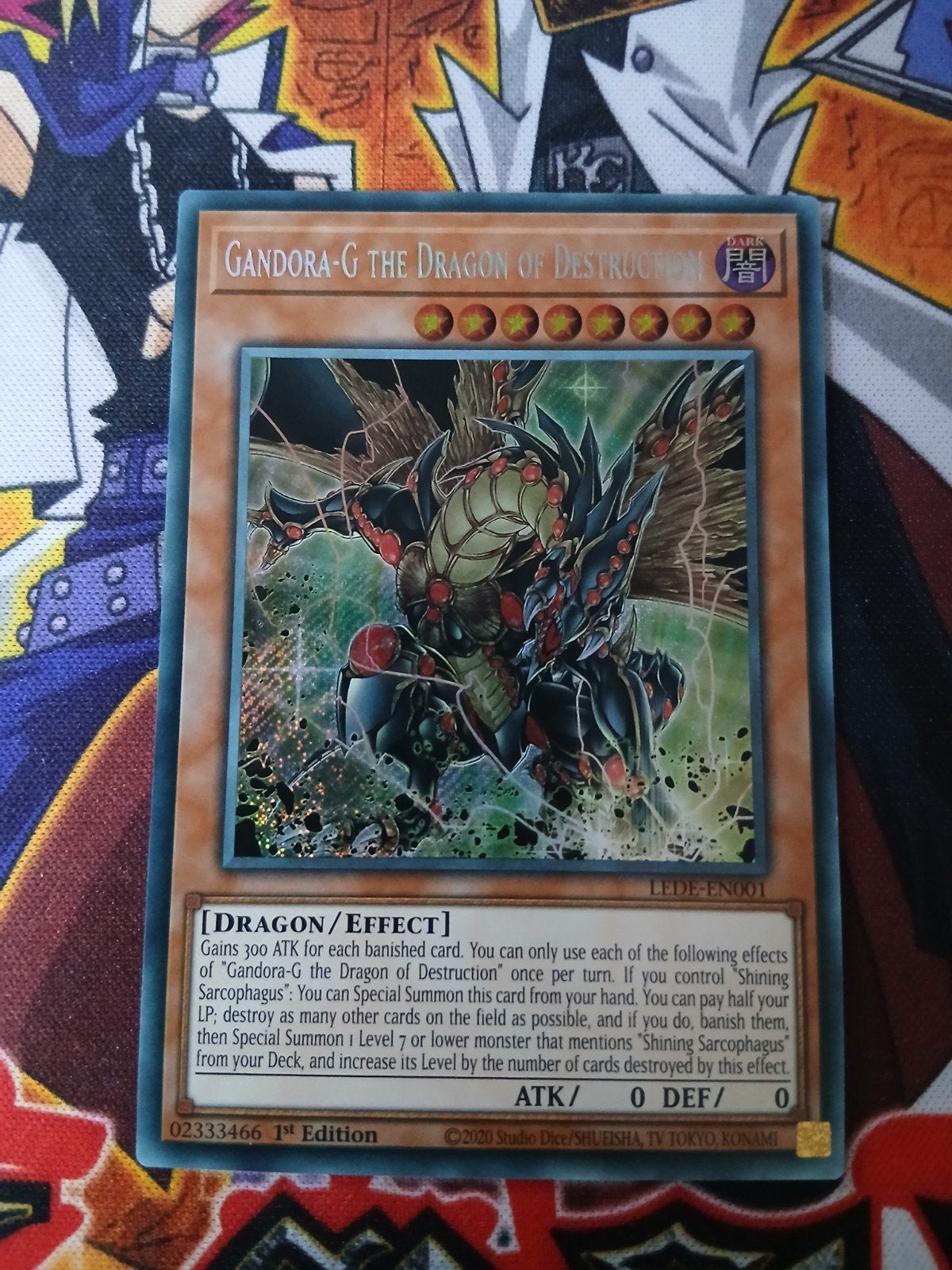Gandora-G the Dragon of Destruction - Secret Rare LEDE YGO, Ophalen, Zo goed als nieuw, Foil