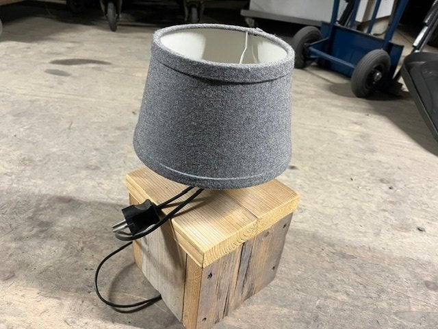 2 steigerhouten lampen te koop, Ophalen, Gebruikt, Minder dan 50 cm