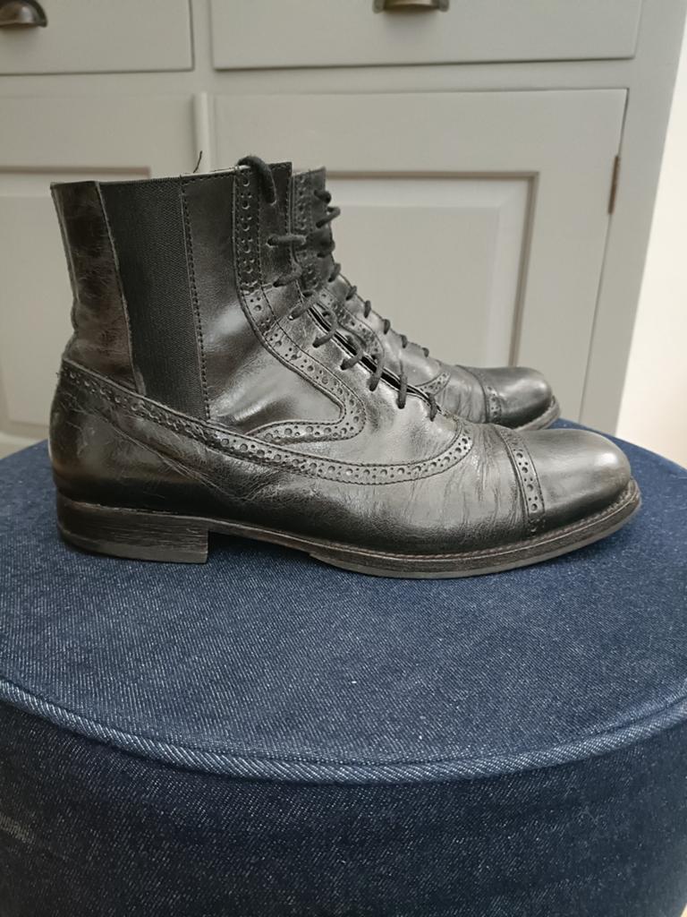 Handgemaakte laarzen maat 41,5, Moma, Zwart, Boots, Ophalen of Verzenden