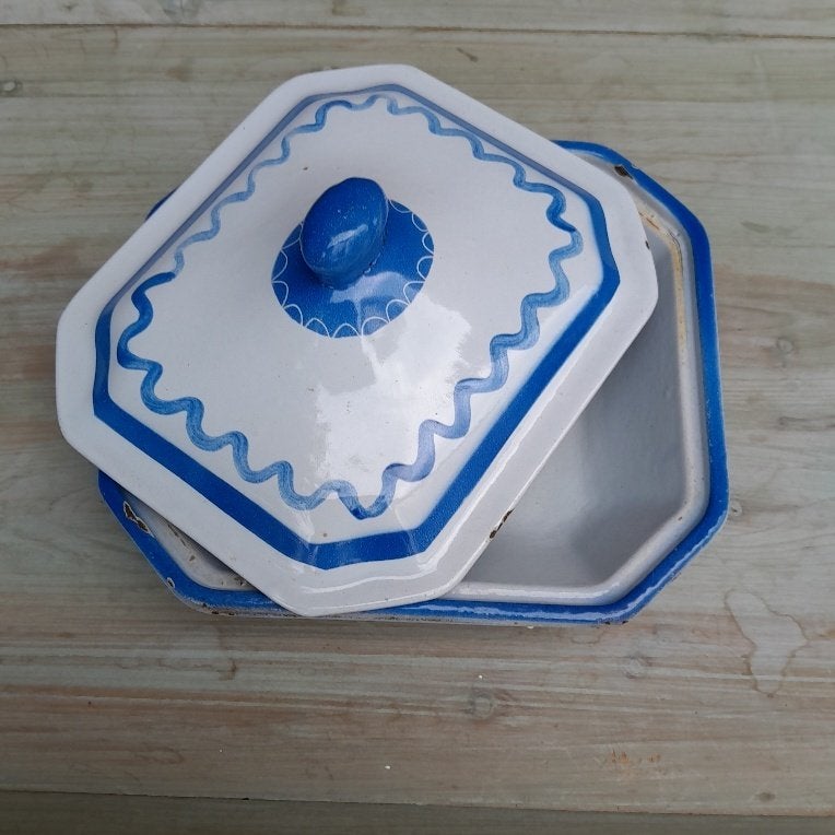 Schaal met deksel ,Gietijzer, Zweeds, Klafrestrom, Ophalen of Verzenden