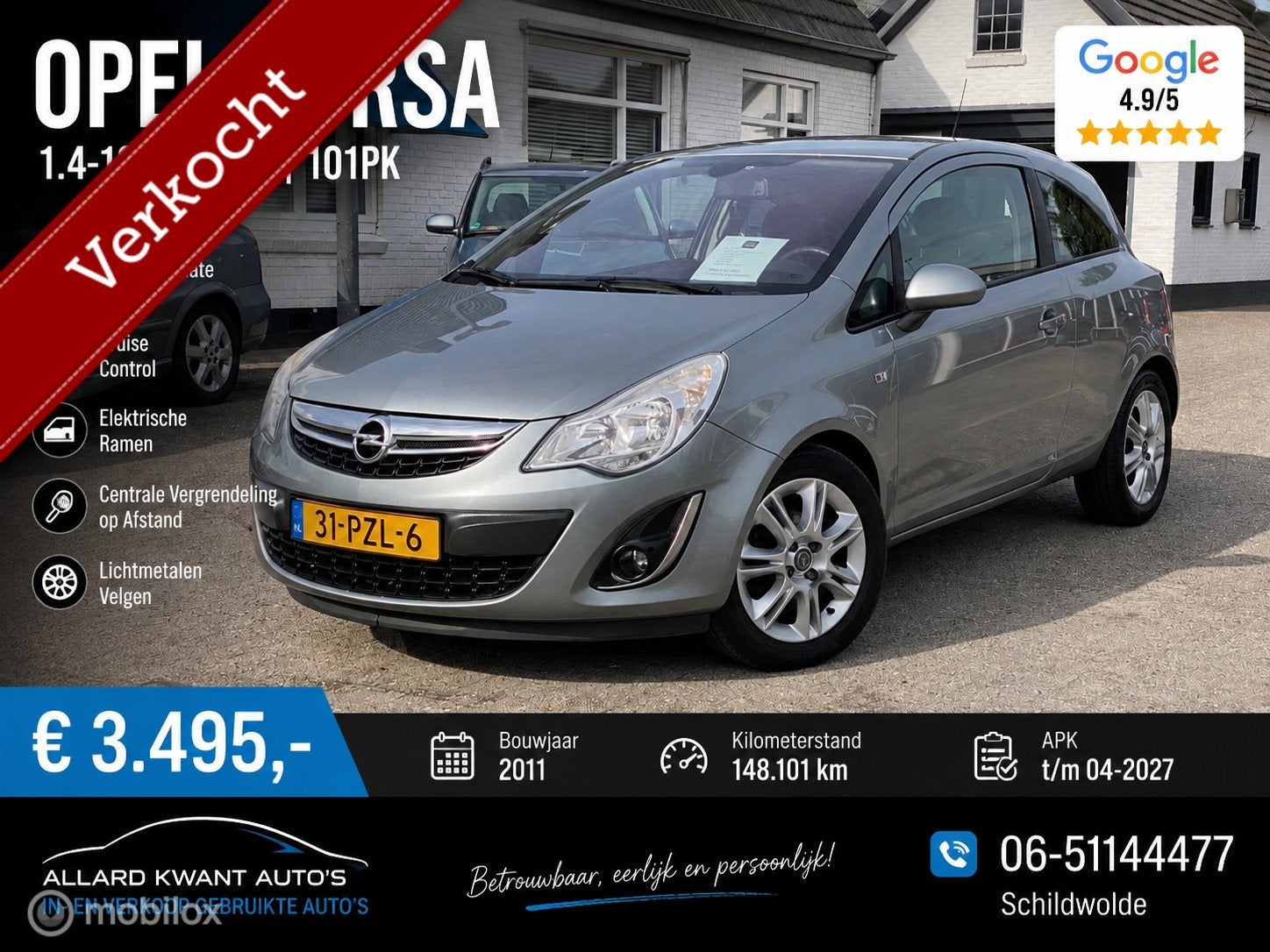 Opel Corsa 1.4-16V Cosmo/Climate/Cruise/148.dkm, Auto's, Voorwielaandrijving, Euro 5, 101 pk, 4 cilinders