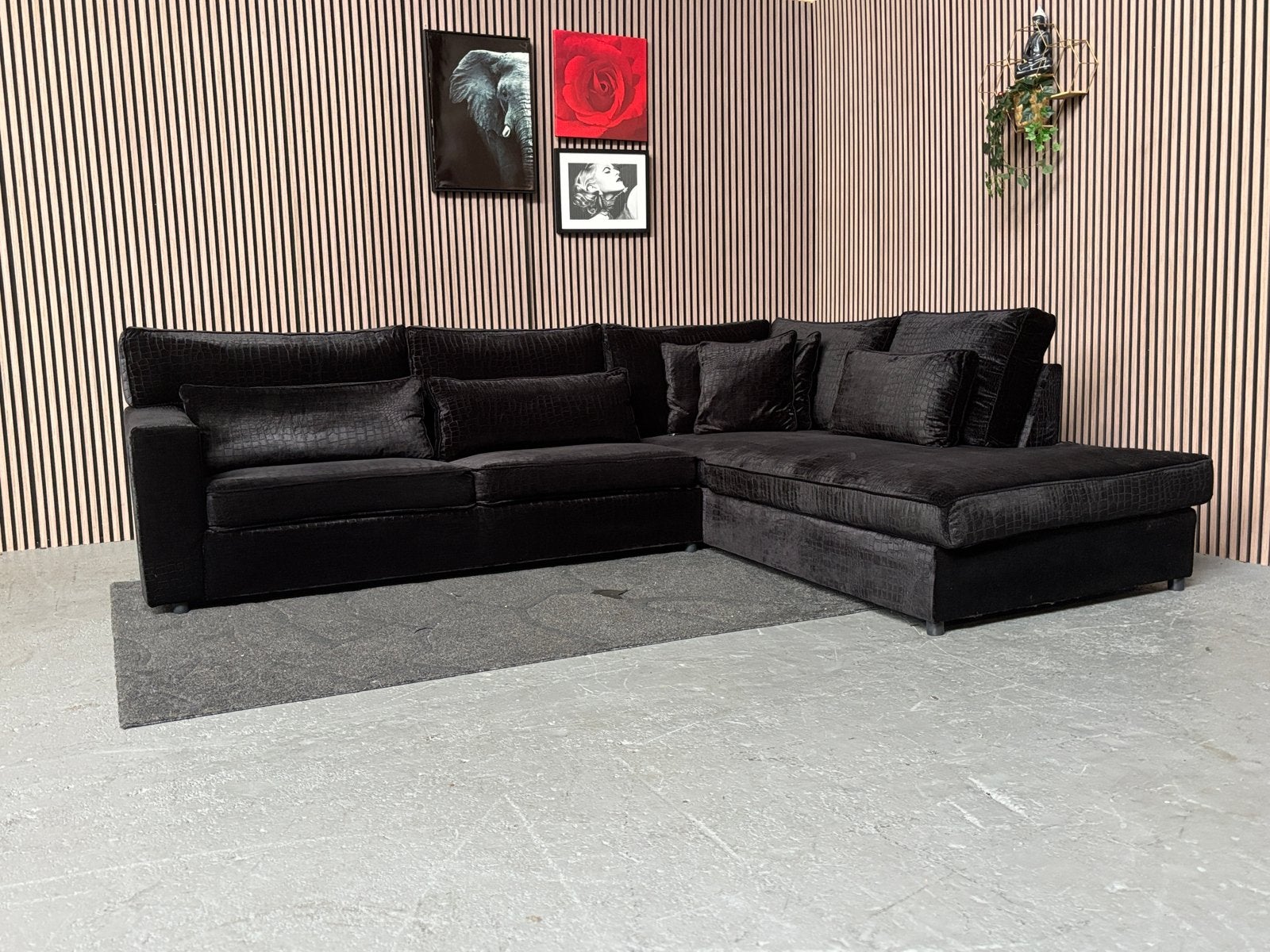 GRATIS LEVERING Croco Velvet Hoekbank 310x245 GEREINIGD