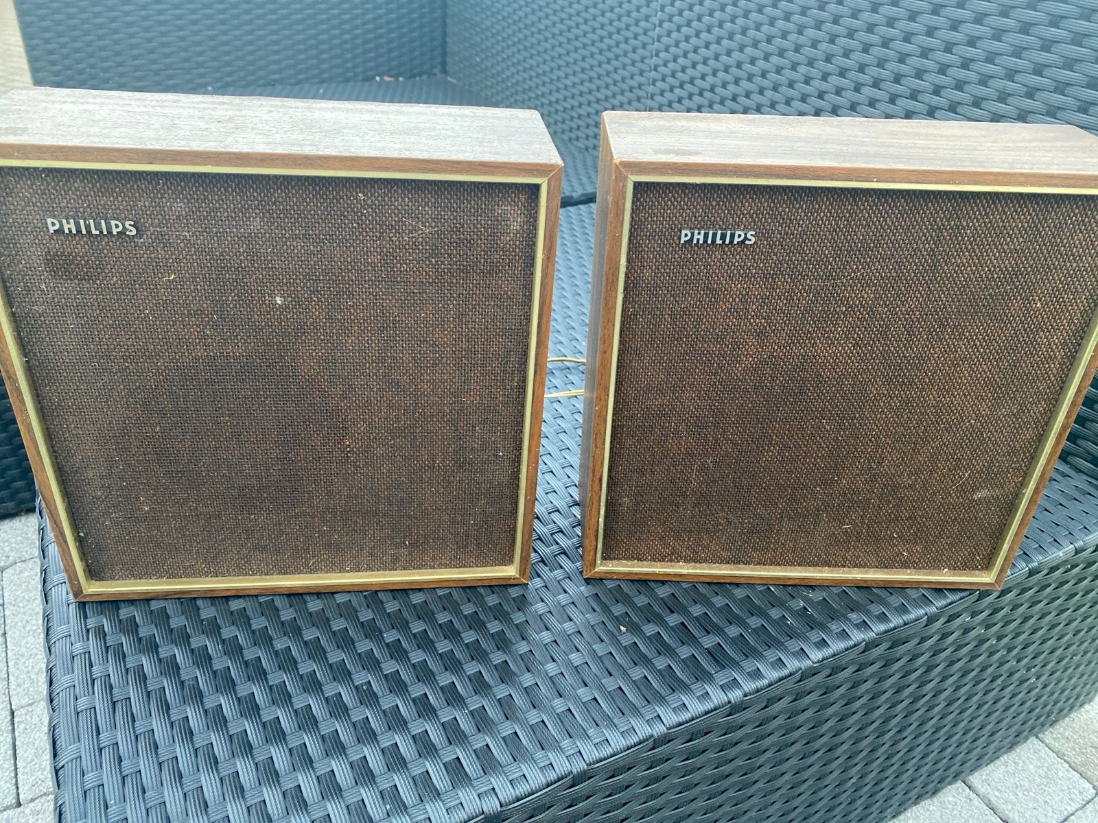 Vintage Philips luidsprekers - Klassiek geluid, Stereo speakers, Philips, Gebruikt, Inclusief kabels