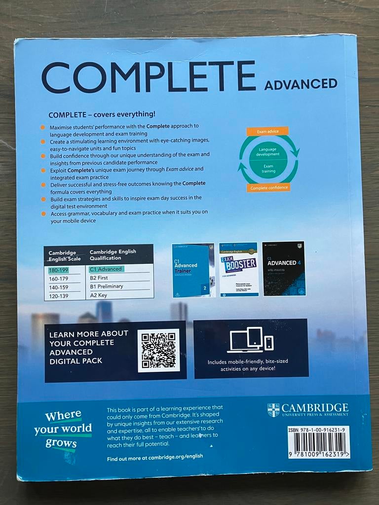Cambridge Complete Advanced Student's Book (Met Antwoorden), Boeken, Taal | Engels, Zo goed als nieuw, Non-fictie, Ophalen of Verzenden