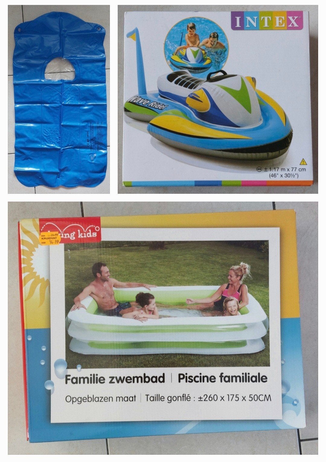Familie zwembad, Intex Jet Ski &
luchtbed voor €20, Ophalen of Verzenden