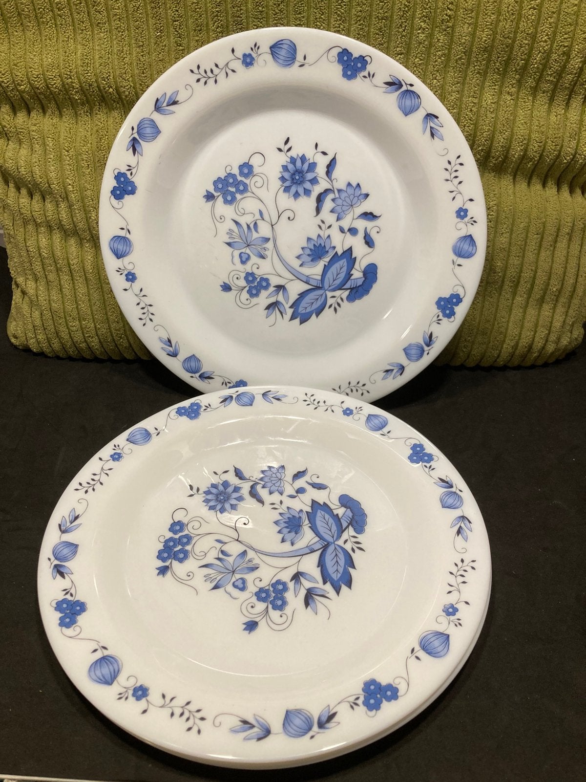 Vintage Arcopal bord, blauw (041024), Gebruikt, Ophalen of Verzenden, Glas, Bord(en)
