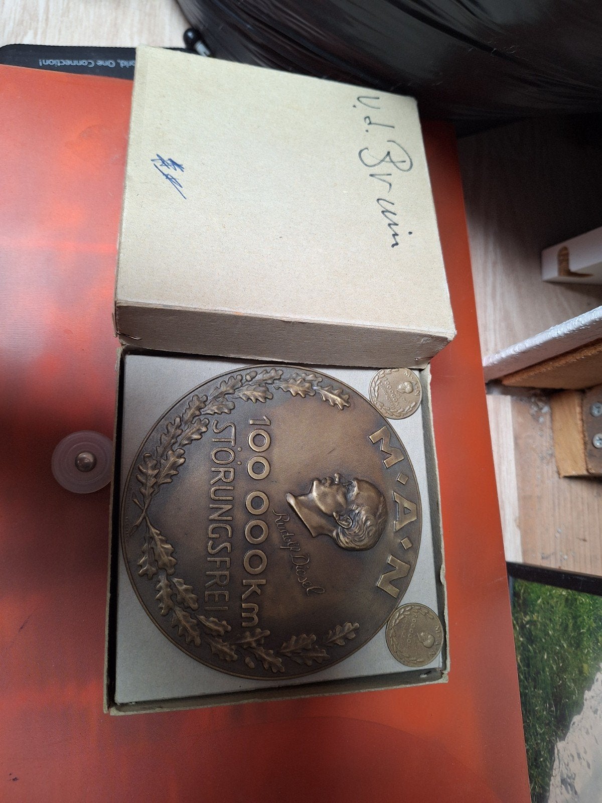 MAN 100.000 KM Störungsfrei Medaille Rudolf Diesel, Ophalen of Verzenden, Brons, Buitenland
