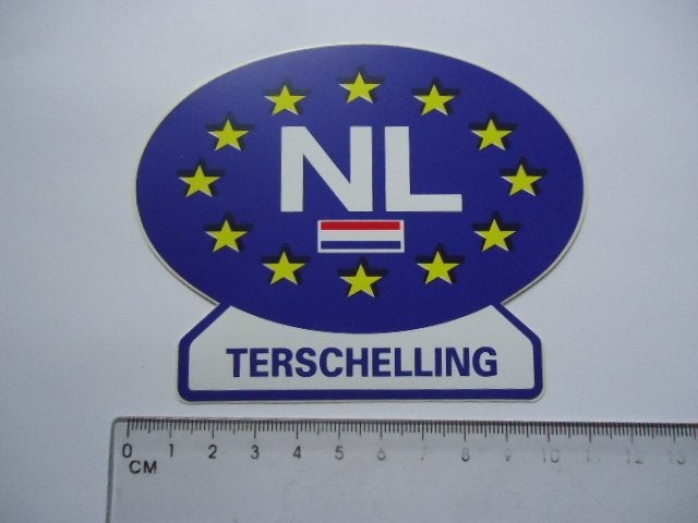 sticker oud NL NEDERLAND Terschelling wadden zee auto, Verzamelen, Stickers, Ophalen of Verzenden, Zo goed als nieuw, Bedrijf of Vereniging