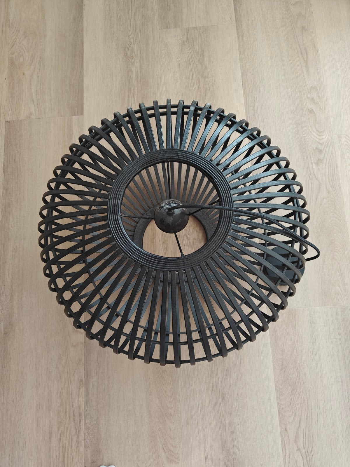 Zwarte bamboe hanglamp - Modern en sfeervol, Ophalen, Modern, Sfeervol, Natuurlijk materiaal, E27 (groot)