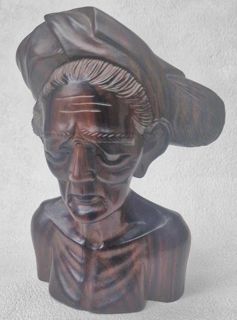 Art Deco BALINESE snijkunst Bali gesigneerd door Beeldhouwer, Antiek en Kunst, Ophalen of Verzenden