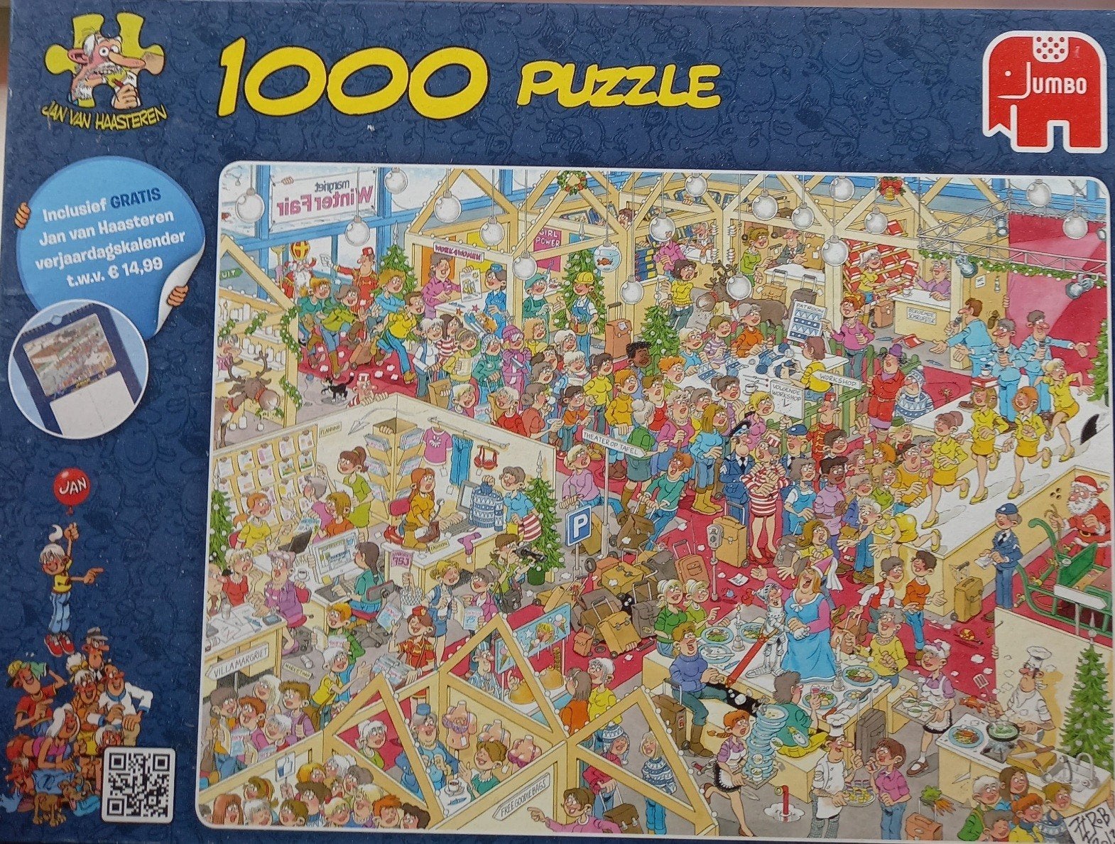 Prachtige JaJan van Haasteren puzzel The Winter Fair, Ophalen of Verzenden, 500 t/m 1500 stukjes, Zo goed als nieuw