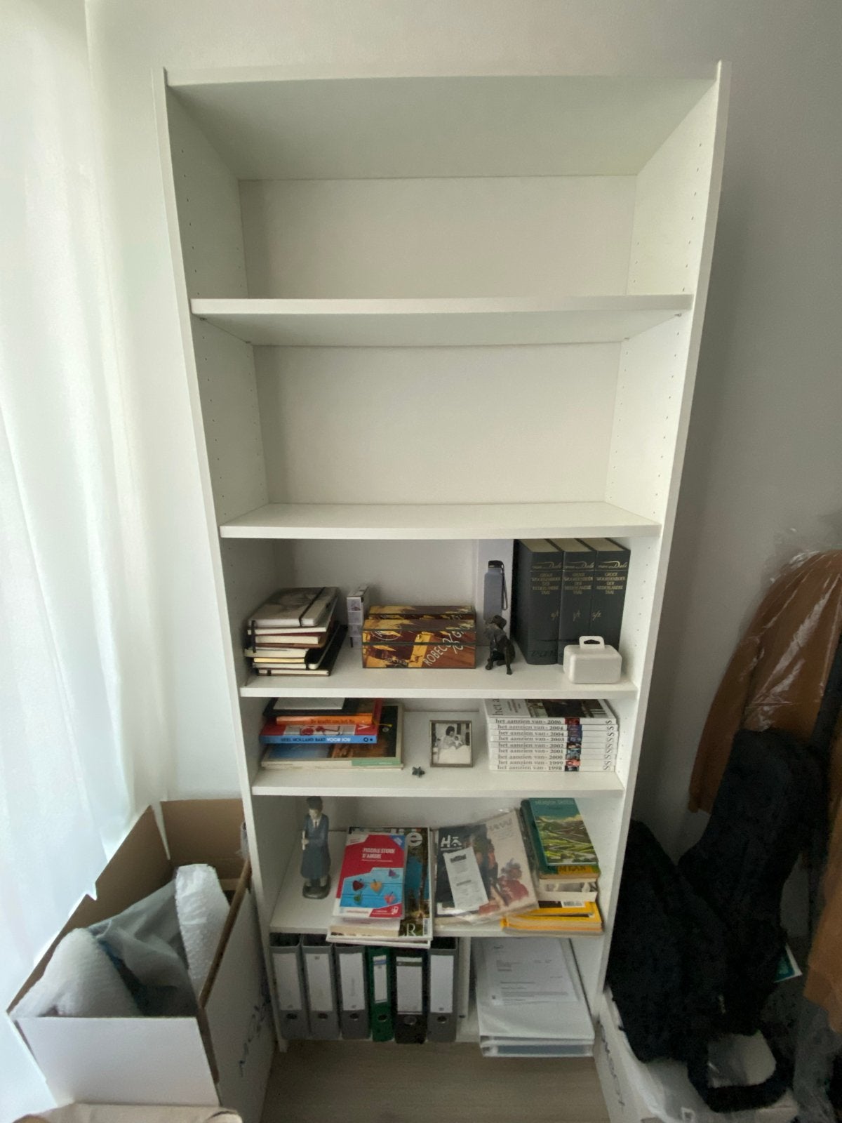 Witte boekenkast met verstelbare planken -IKEA Billy, Ophalen, Met plank(en), Gebruikt, 200 cm of meer