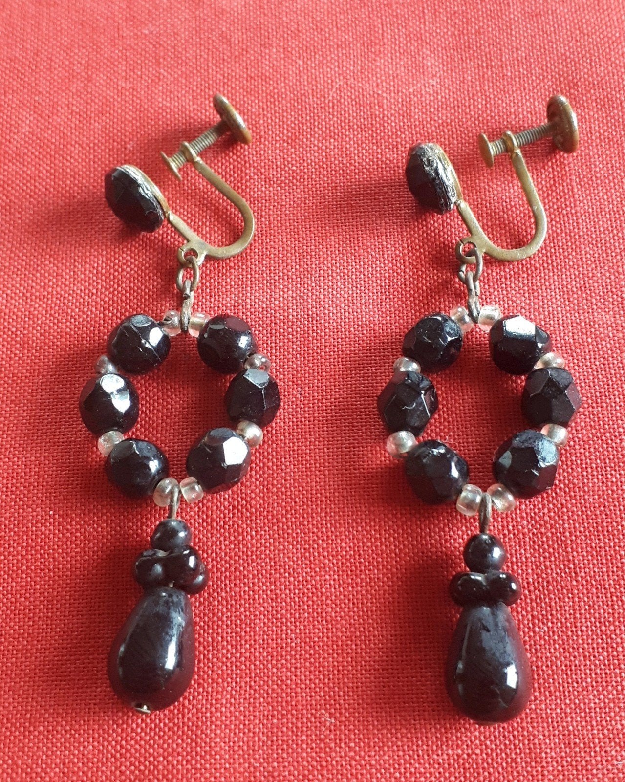 Antieke Gitten Schroefoorbellen, Western Germany., Ophalen of Verzenden, Overige materialen, Oorbellen