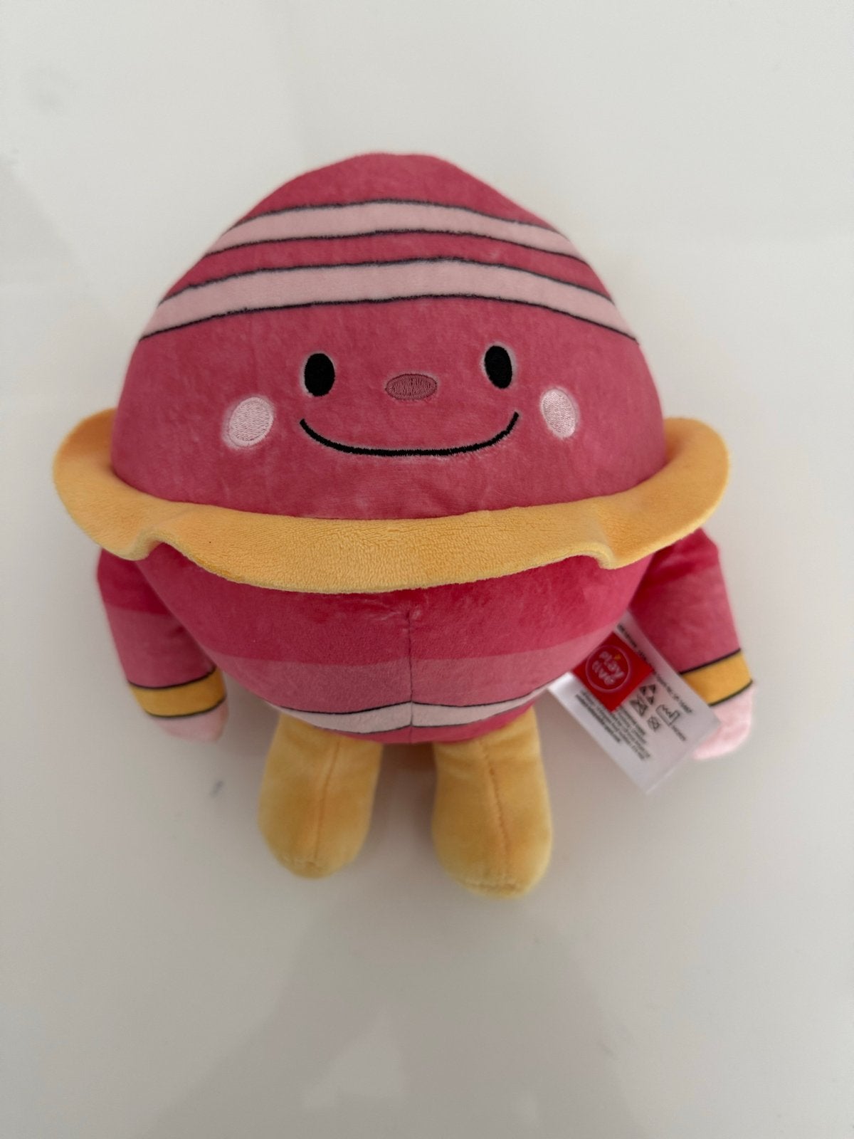 Playtive knuffel roze met strepen en gele kraag, Overige merken, Overige karakters, Overige typen, Ophalen of Verzenden