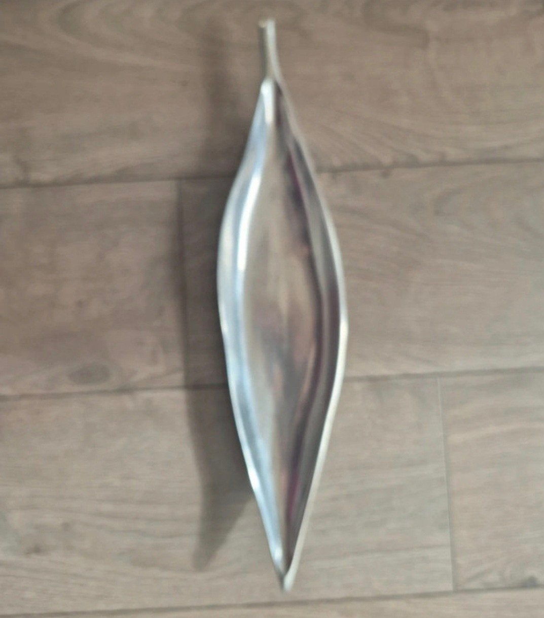 Langwerpige schaal van chroom, 60 cm, Huis en Inrichting, Gebruikt, Schaal, Ophalen of Verzenden, Metaal
