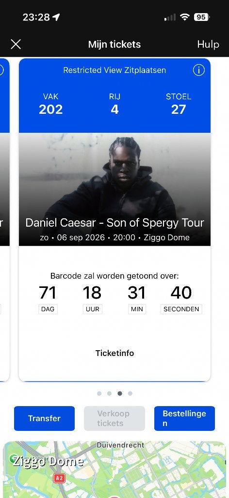 2x Daniel Ceasar @ Ziggo Dome 6 september, Twee personen, September
