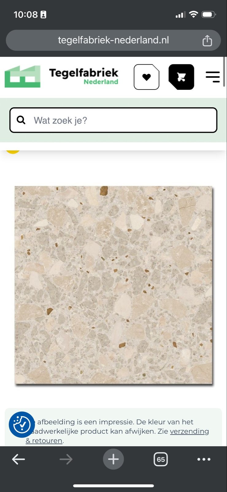 Vives Monaco-r Beige Vloertegel 80x80cm (2 stuks), Doe-het-zelf en Verbouw, Ophalen, 60 cm of meer, Keramiek, Nieuw