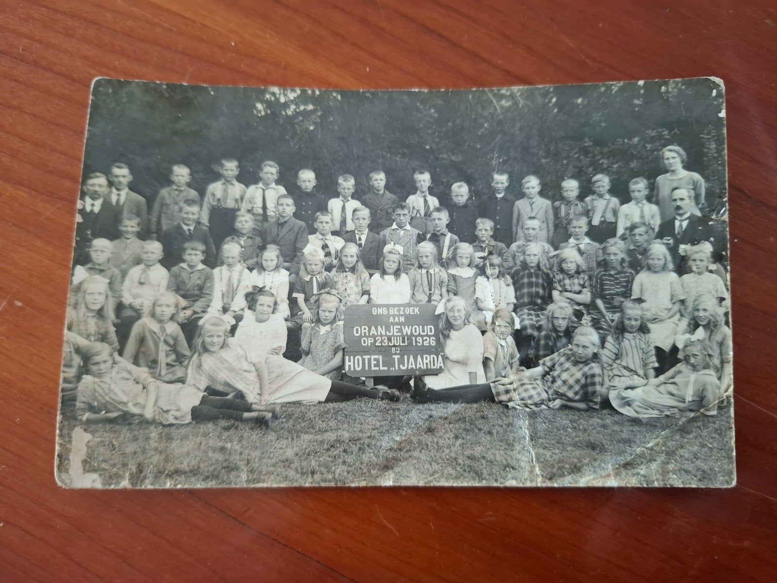Oude schoolfoto Oranjewoud Hotel Tjaarda 1926, Gebruikt, Foto, Ophalen of Verzenden, Voor 1940