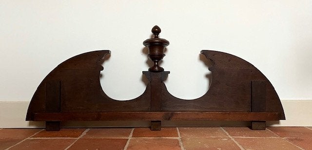 Groot Frans antiek eikenhouten fronton hoofdbord hoofdeinde, Ophalen of Verzenden